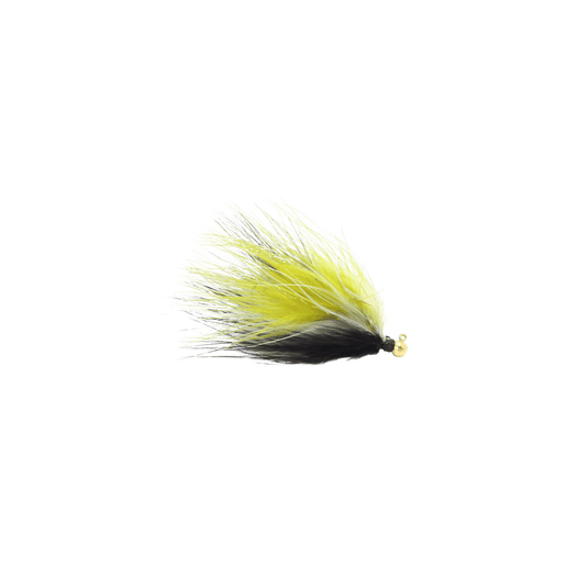CHALLENGER STEELHEAD GEAR 1-16 / Gold Head-Olive Wht Blk Body Challenger Marabou Jig