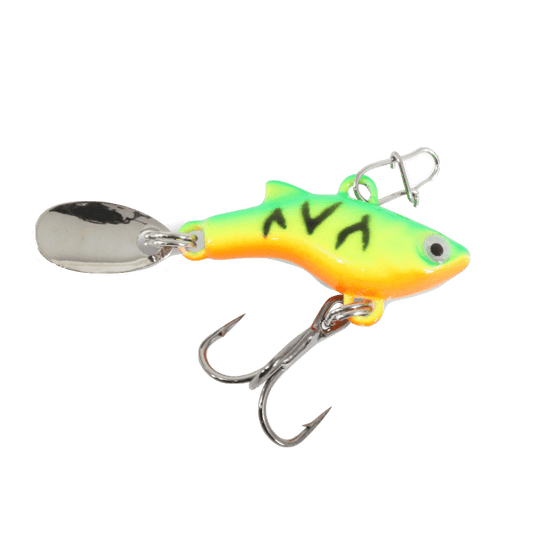 CLAM ICE JIGS 1-16 / Glow Firetiger Clam Tikka Flash Blade Jig