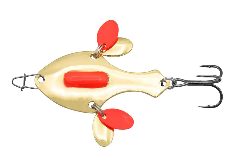 Load image into Gallery viewer, EUROTACKLE ICE SPOONS 1-4 / Bloody Gold Euro Tackle Spade Blade Jigging Spoon
