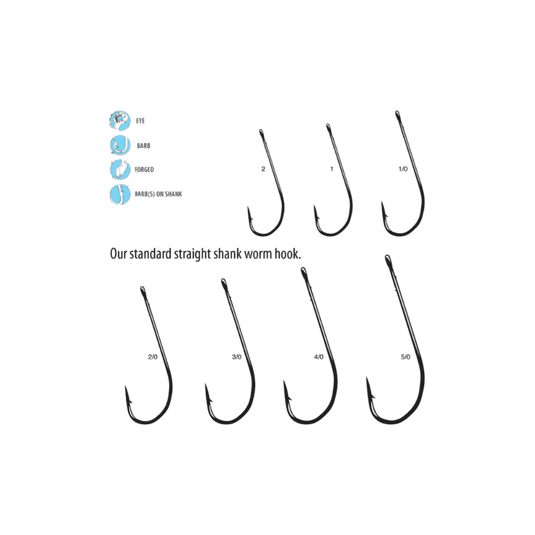 GAMAKATSU TERMINAL TACKLE Gamakatsu Worm Straight Shank, O'Shaughnessy