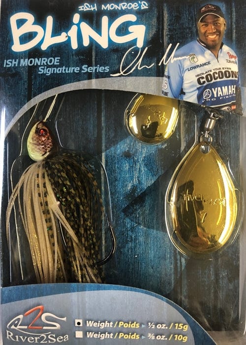 RIVER2SEA SPINNERBAIT/BUZZBAIT 1-2 / Golden Shiner / Colorado Indiana RIVER2SEA BLING SPINNERBAIT