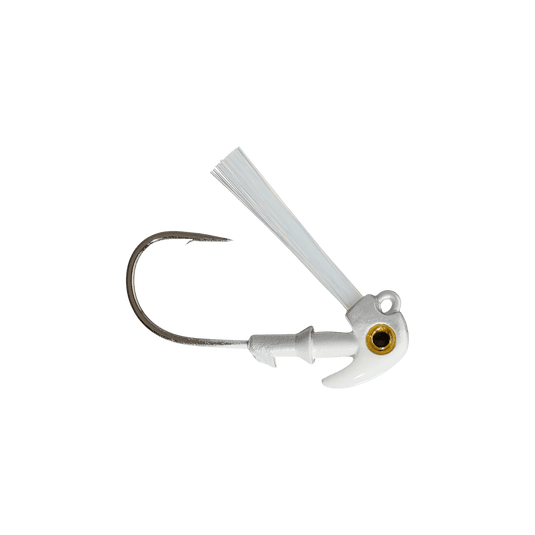 ROWDY BUZZ LURES BASS JIGS 1-4 / White Rowdy Buzz Hammer Jig