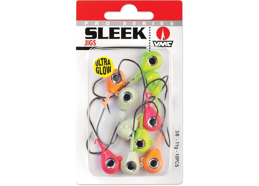 VMC SLEEK JIG ASST 1-4 / Glow Asst VMC Sleek Jig  Assorted 10 Pack