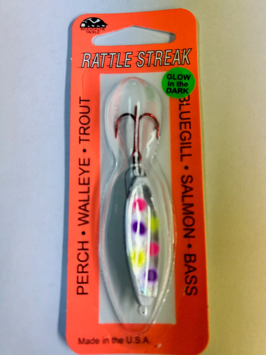 WOLVERINE ALL ICE 3-8 / Glow Confusion Wolverine Tackle Rattle Streak Ice Spoon