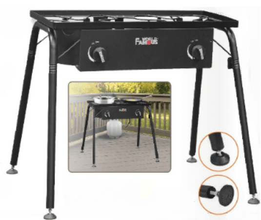 WORLD FAMOUS Dual Burner Outdoor Propane Stove World Famous Dual Burner Outdoor Propane Stove