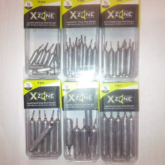 X ZONE DROP SHOT PENCIL X zone Lures Drop Shot Pencil Weight 5/8