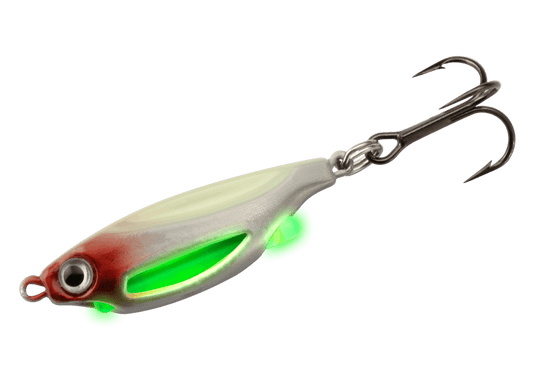 2 - 1/4 oz FLUTTER JIG SPOONS LURES LEAD WHITE PANFISH ICE FISHING