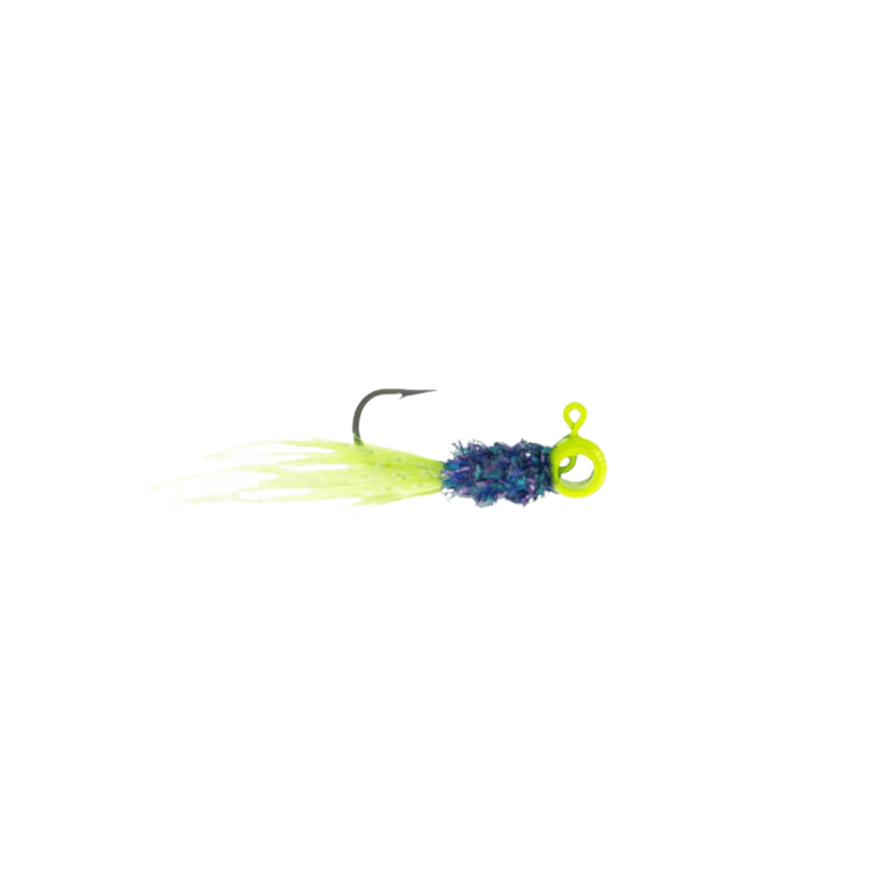Load image into Gallery viewer, LELAND LURES PANFISH 1-32 / Junebug Eye Hole Hair Jig
