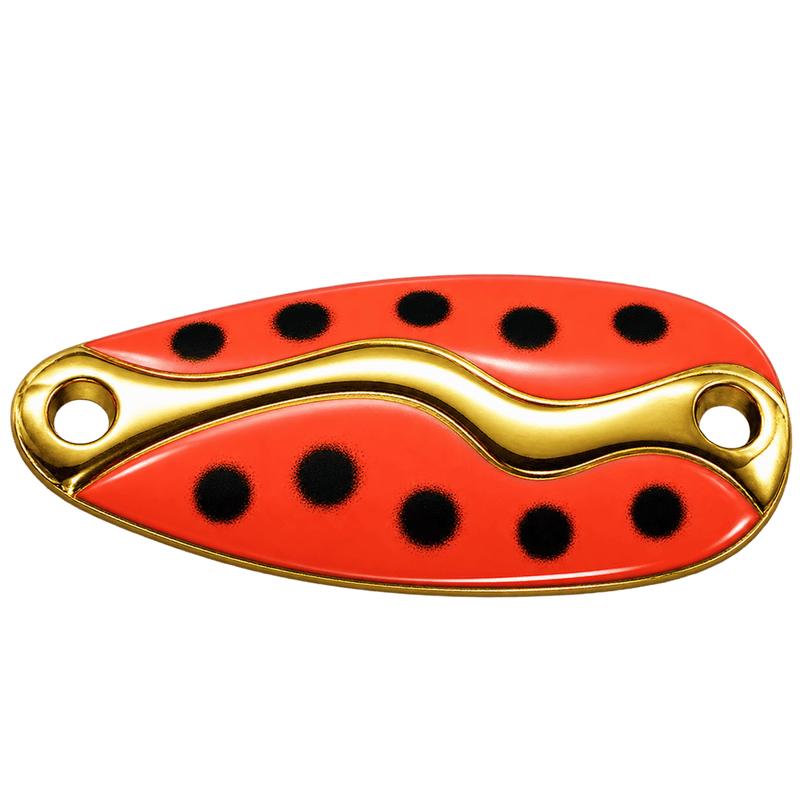 Load image into Gallery viewer, ACME CASTING SPOONS 3/4 / Orange Black Dot Gold Acme Kamlooper Spoon
