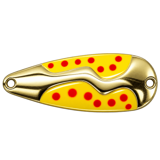 ACME CASTING SPOONS 3/4 / Yellow Red Dot Gold Acme Kamlooper Spoon
