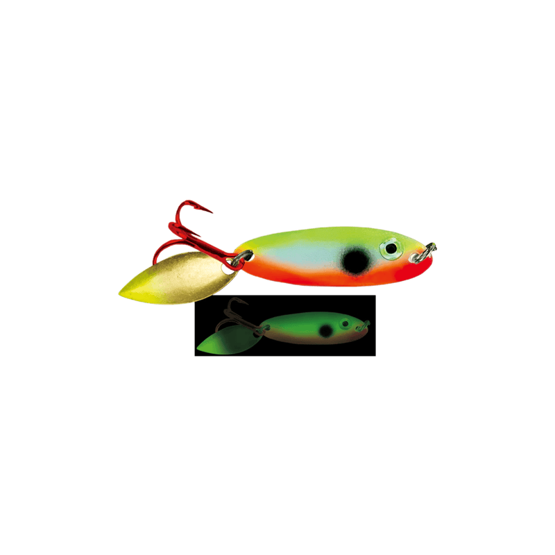 Load image into Gallery viewer, ACME ICE SPOONS 1-8 / Leos Lunch Acme Bladed Kastmaster Moonshine Glow
