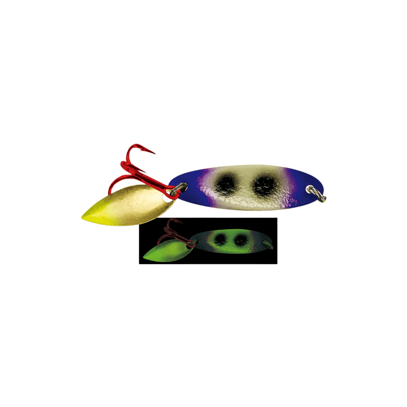 Load image into Gallery viewer, ACME ICE SPOONS 1-8 / Purple Squirrel Acme Bladed Kastmaster Moonshine Glow
