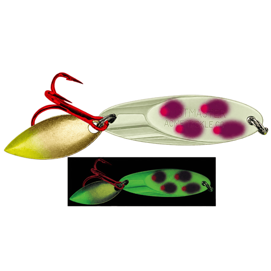 ACME ICE SPOONS 1-8 / Purple Zit Acme Bladed Kastmaster Moonshine Glow