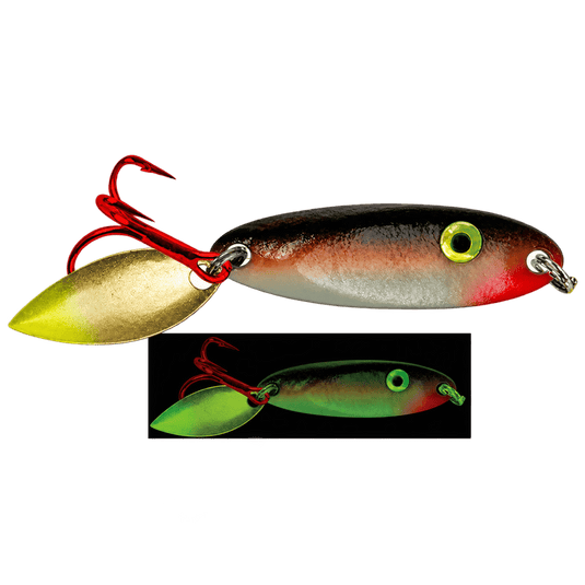 ACME ICE SPOONS 1-8 / Tangerine Glow Acme Bladed Kastmaster Moonshine Glow