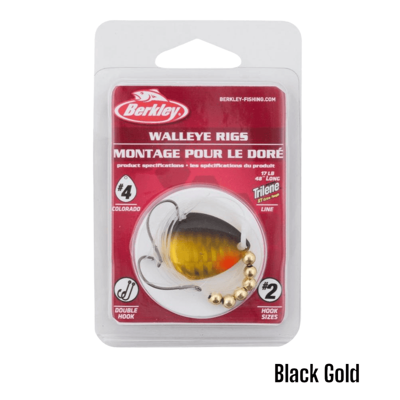 Load image into Gallery viewer, BERKLEY WALLEYE RIG / SIZE 4 / BLACK GOLD / FISHING WORLD / CANADA
