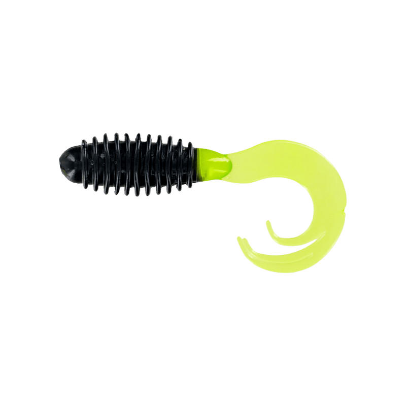 Load image into Gallery viewer, BIG BITE BAITS PANFISH 2" / Black Chartreuse Big Bite Baits Ring Triple Tip Grub
