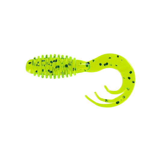 BIG BITE BAITS PANFISH 2" / Chartreuse Pepper Big Bite Baits Ring Triple Tip Grub