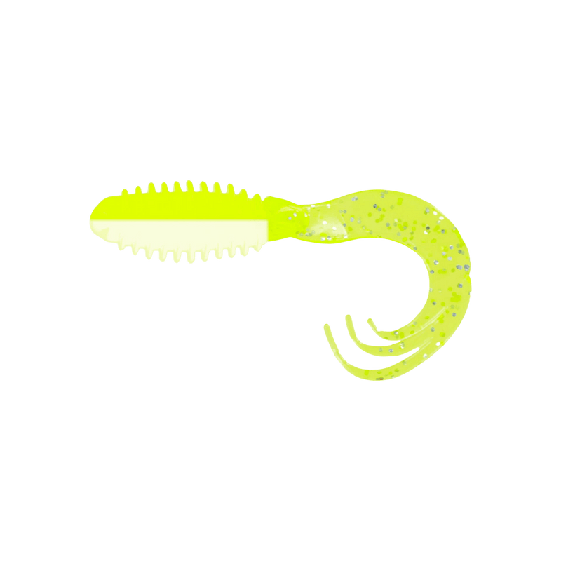 Load image into Gallery viewer, BIG BITE BAITS PANFISH 2" / Lemon Meringue Big Bite Baits Ring Triple Tip Grub

