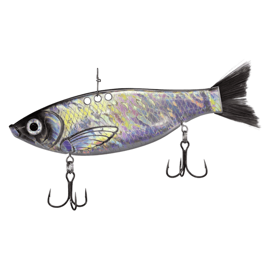 BILL LEWIS BLADE BAIT 6" / Chrome Black Shad Bill Lewis Big Gizz Blade Bait