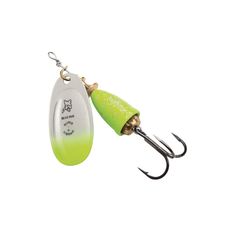 Load image into Gallery viewer, BLUE FOX SPINNERS 4 / Chartreuse Green Blue Fox Classic Vibrax
