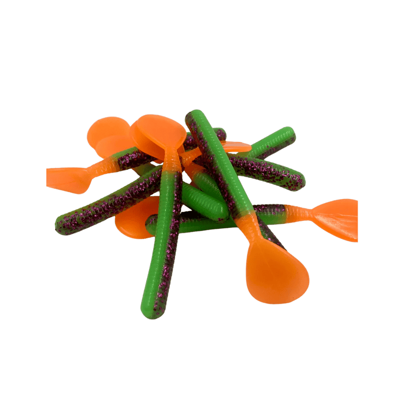 Load image into Gallery viewer, BONDY BAIT WORMS Pimp Daddy Orange Bondy Bait D-Tail Worm
