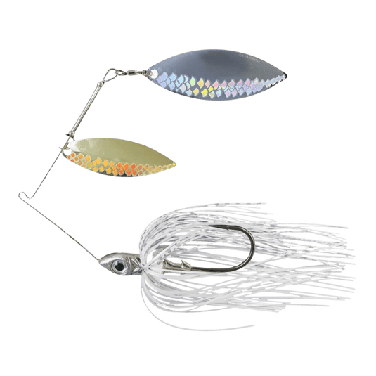 BUCKEYE SPINNERBAIT/BUZZBAIT 1-2 / White Buckeye Lures Select Spinnerbait