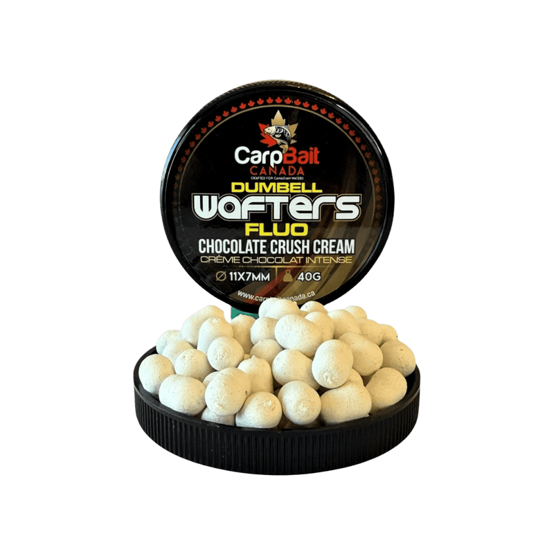 Load image into Gallery viewer, CARPBAIT CANADA CARP/CATFISH 11x7MM / Chocolate Crush Cream CarpBait Canada Mini Dumbell Wafters
