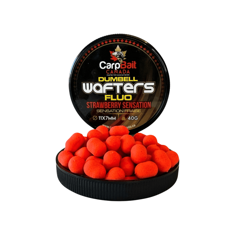 Load image into Gallery viewer, CARPBAIT CANADA CARP/CATFISH 11x7MM / Strawberry Sensation CarpBait Canada Mini Dumbell Wafters
