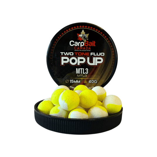 CARPBAIT CANADA CARP/CATFISH 15MM / Banana & Pineapple CarpBait Canada Two Tone Pop Up