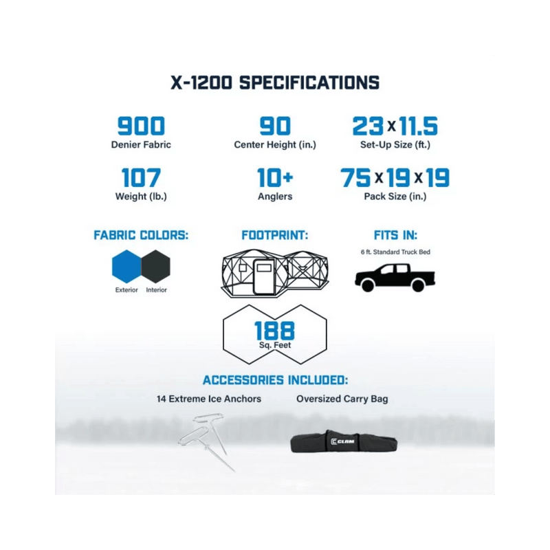 Load image into Gallery viewer, CLAM HUB SHELTERS LARGE Clam X-1200 Thermal Hub Shelter
