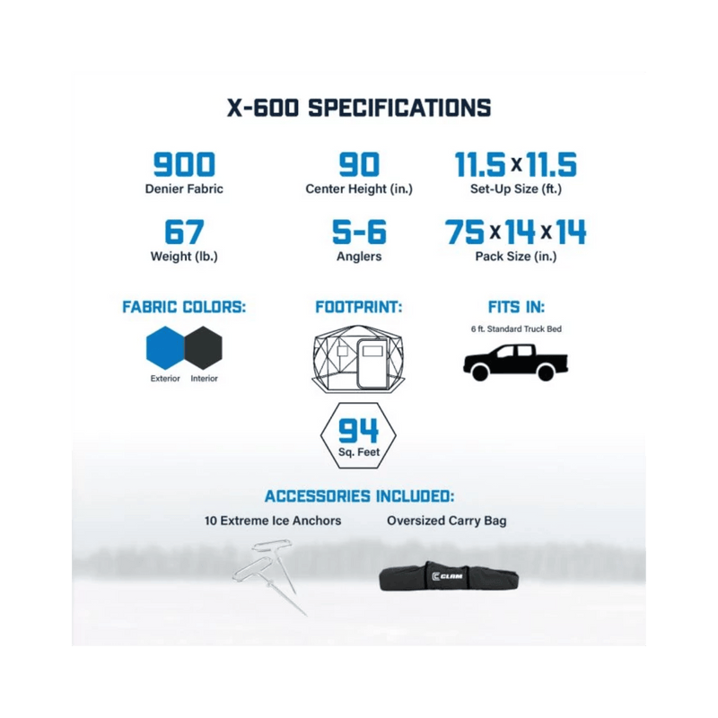 Load image into Gallery viewer, CLAM HUB X600 Clam X-600 Thermal Hub Ice Shelter
