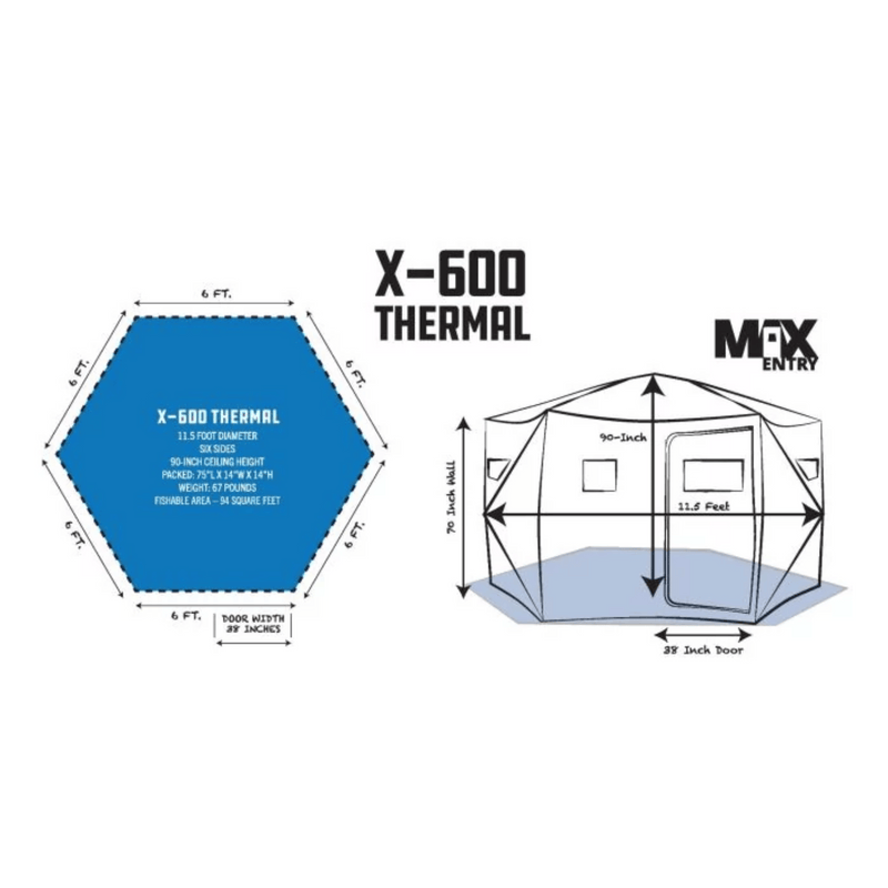 Load image into Gallery viewer, CLAM HUB X600 Clam X-600 Thermal Hub Ice Shelter
