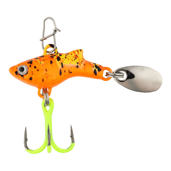 Load image into Gallery viewer, CLAM ICE JIGS 1-16 / Glow Orange Koi Clam Tikka Flash Blade Jig
