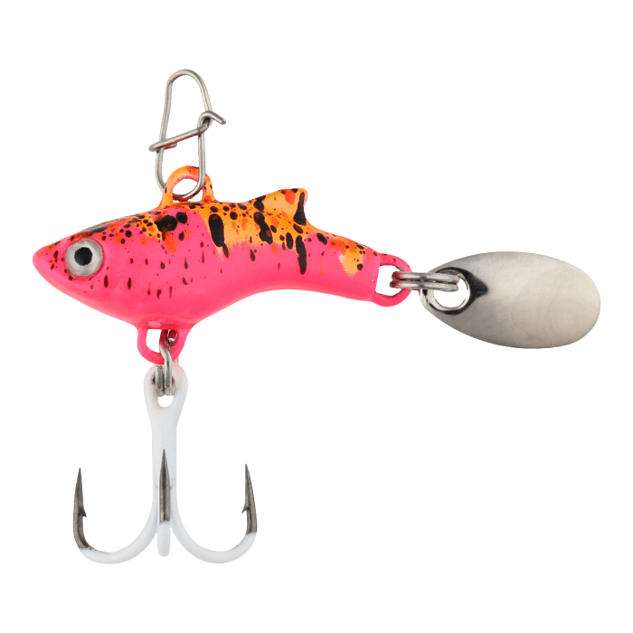 Load image into Gallery viewer, CLAM ICE JIGS 1-16 / Glow Pink Koi Clam Tikka Flash Blade Jig
