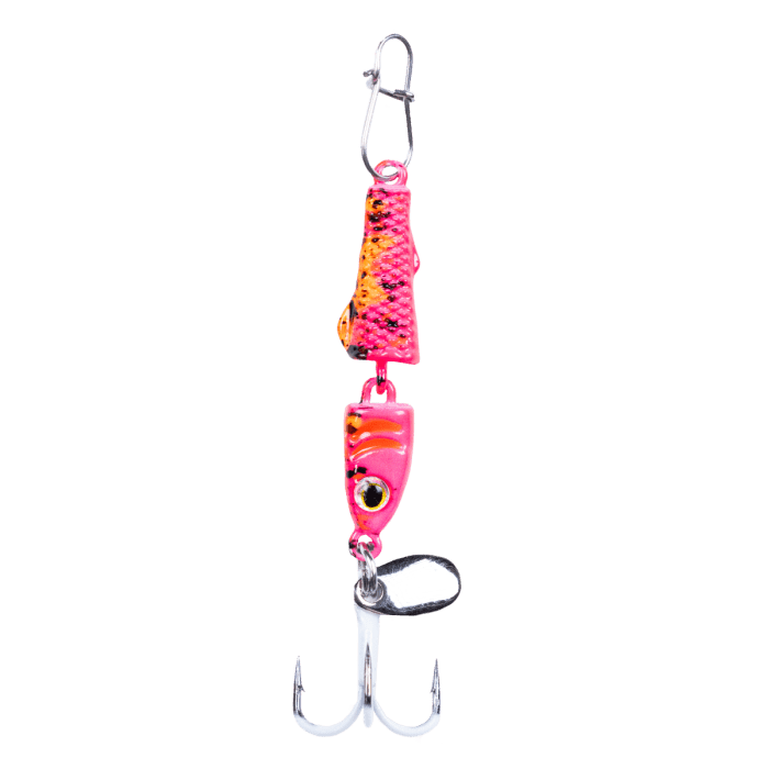 Load image into Gallery viewer, CLAM ICE SPOONS 1-8 / Glow Pink Koi Clam Jointed PinHead Pro PT Jigging Spoon
