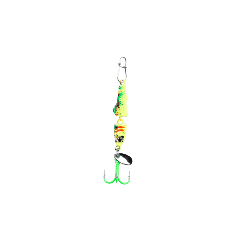 Load image into Gallery viewer, CLAM PINHEAD PRO JTD 1-8 / Glow Chartreuse Koi Clam Jointed PinHead Pro Jigging Spoon
