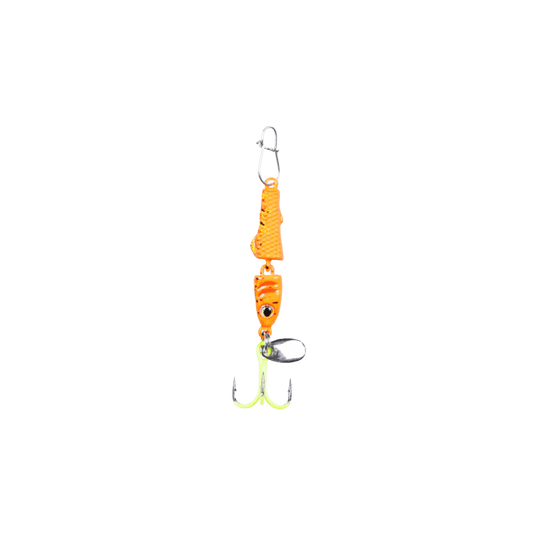 CLAM PINHEAD PRO JTD 1-8 / Glow Orange Koi Clam Jointed PinHead Pro Jigging Spoon