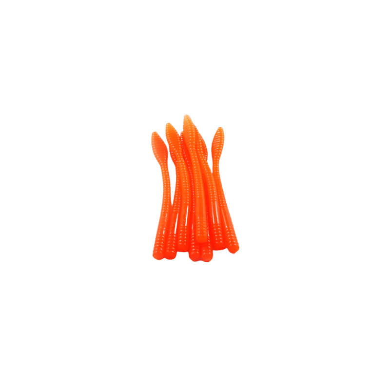 Load image into Gallery viewer, CLEARDRIFT STEELHEAD GEAR 3&quot; / Hot Orange Cleardrift Ultra-Light Steelhead Worms
