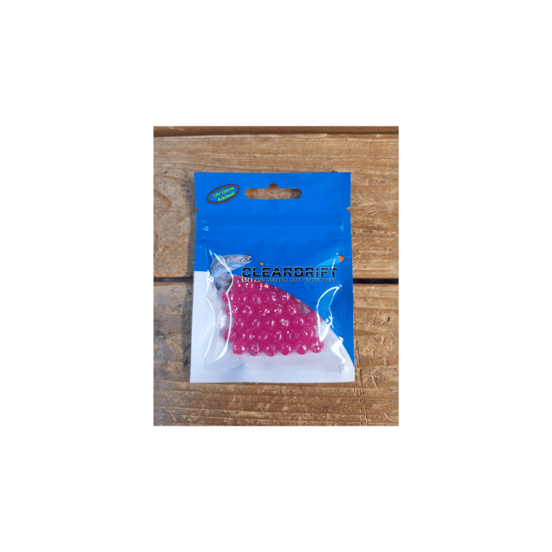 Load image into Gallery viewer, CLEARDRIFT STEELHEAD GEAR 8MM / Cerise Cleardrift Glitter Bomb Soft Beads
