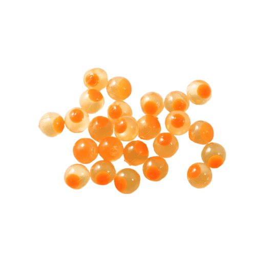 CLEARDRIFT STEELHEAD GEAR 8MM / Nat Org-Org Dot Cleardrift Embryo Soft Beads