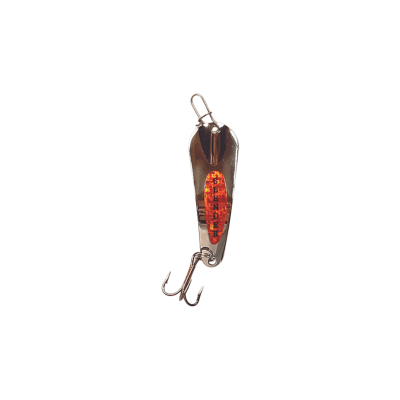 Load image into Gallery viewer, CUSTOM JIGS ALL ICE 1-4 / Silver Orange Custom Jigs and Spins Slender Spoon
