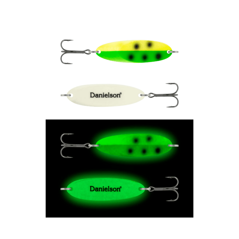 Load image into Gallery viewer, DANIELSON CASTING SPOONS 1-2oz / South Paw Danielson Renegade Night Fight Super Glow Spoons
