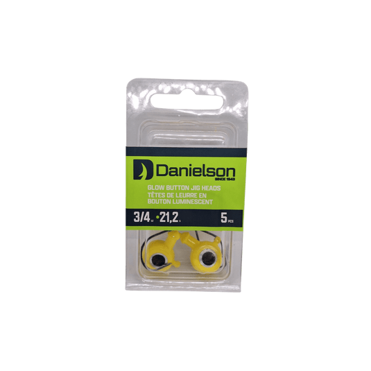 DANIELSON WALLEYE/PERCH JIGS Danielson Glow Button Jig Head