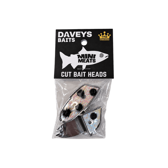 DEEP RIG TACKLE BAIT/MEAT HEADS Dalmation Chrome Daveys Baits Mini Bait Heads