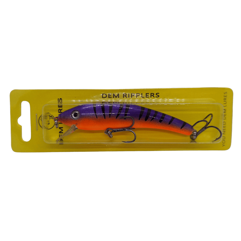 Load image into Gallery viewer, DEM LURES TROLLING BODYBAITS Plum Zebra Dem Lures Dem Ripplers
