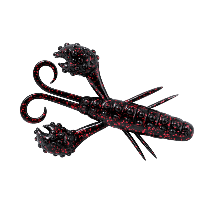 Load image into Gallery viewer, DEPS CRAWS/CREATURE 3.5" / Black Red Flake Deps Beckon Craw
