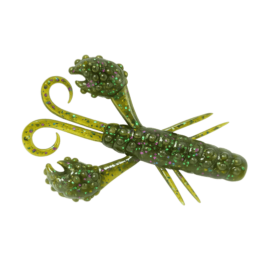 DEPS CRAWS/CREATURE 3.5" / Green Pumpkin/Purple & Green Flake Deps Beckon Craw