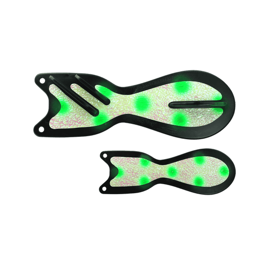 DREAMWEAVER FLASHERS Black Green Dot Dreamweaver Spin Doctor 8"