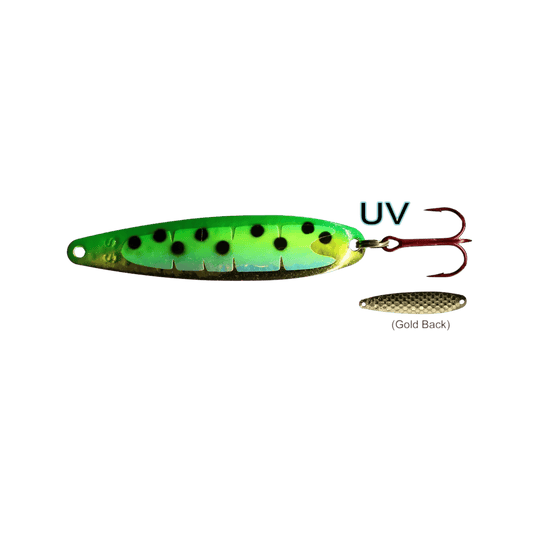 DREAMWEAVER TROLLING SPOONS DUV Green Leopard Dreamweaver Super Slim Spoon 3.75"