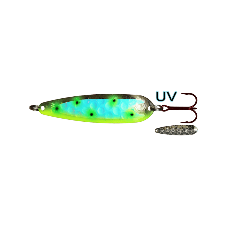 Load image into Gallery viewer, DREAMWEAVER TROLLING SPOONS Eyeball Man UV Dreamweaver Spoon 3.75&quot;
